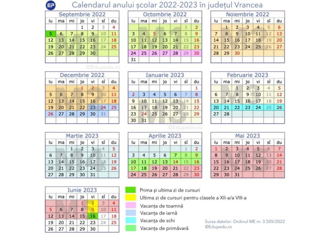 Isj A Publicat Calendarul Anului Colar N Vrancea