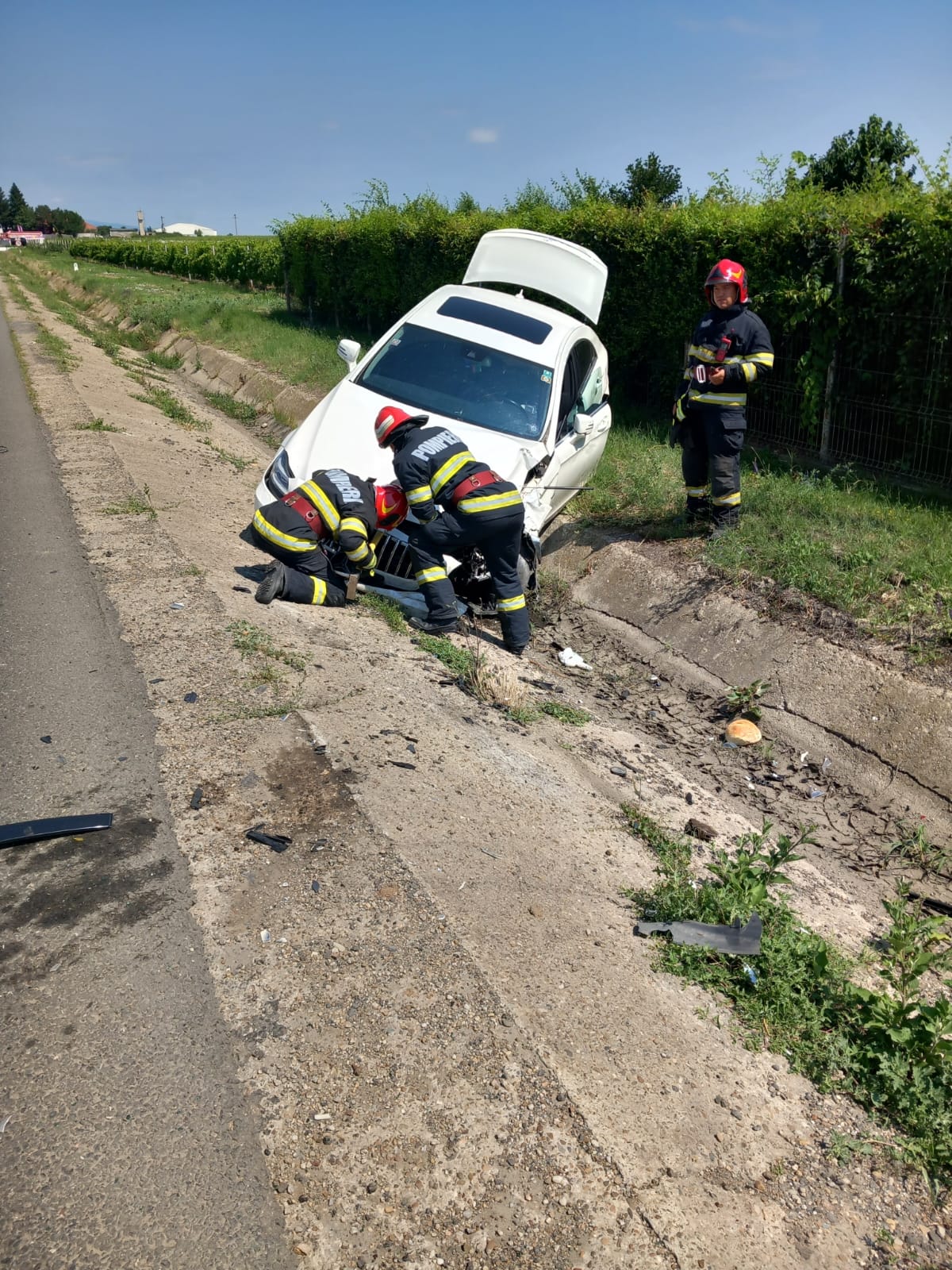 FOTO Accident cu trei autovehicule la Dumbrăveni trafic rutier