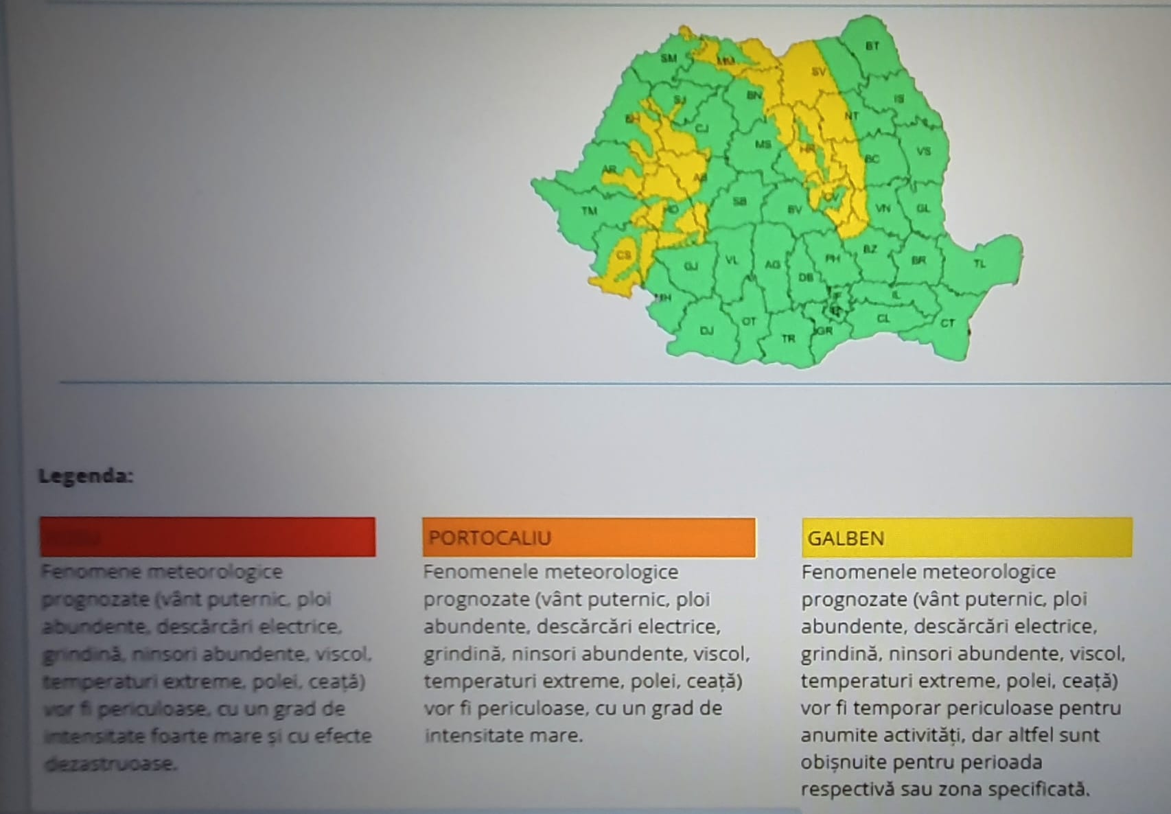 ANM Atenţionări Cod galben de ninsori şi viscol în zonele montane